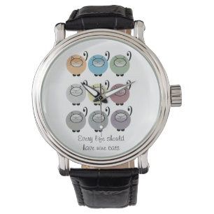 Nine Lives Cat Quote Watch