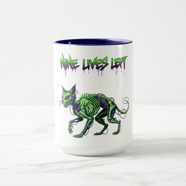 Nine Lives Left Black Cat Halloween Mug (Center)