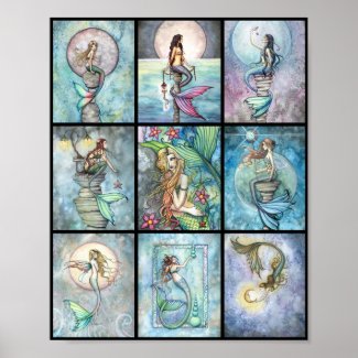 Nine Mermaids in One Poster by Molly Harrison print