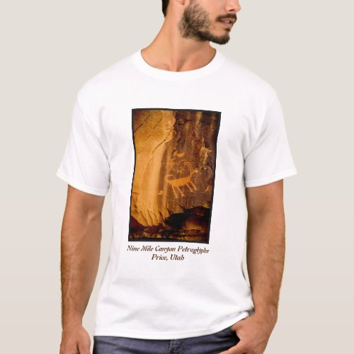 Nine Mile Canyon Bighorn Petroglyph _ Price Utah T_Shirt