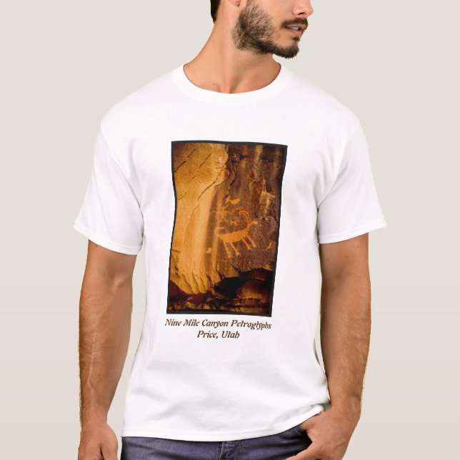 Nine Mile Canyon Bighorn Petroglyph - Price, Utah T-Shirt (Front)