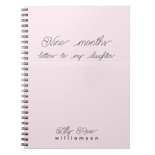 Nine Months Letters to my Daughter _ Cute Pink Notebook