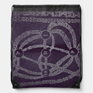 Nine moon in the dark world drawstring bag