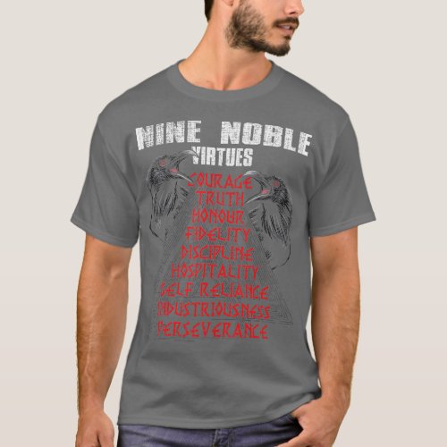 Nine Noble Virtues  Viking Pride Ravens Norse Myth T_Shirt