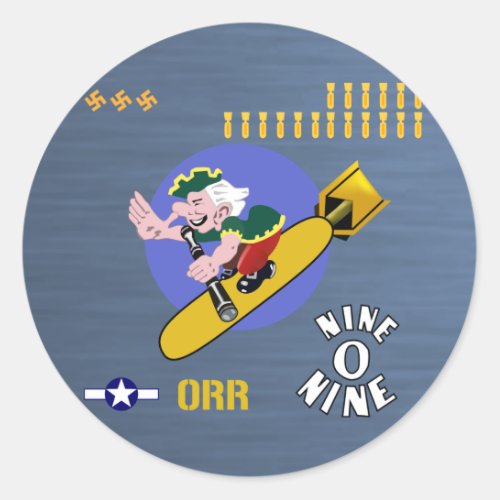 Nine O Nine WWII Nose Art Classic Round Sticker