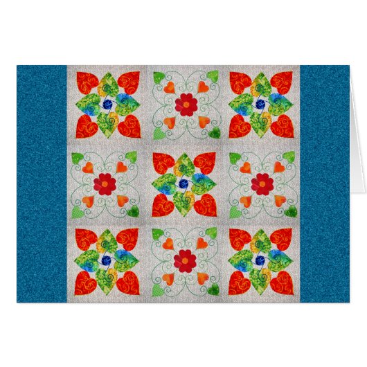 Nine Patch Heart Quilt Cards (Front Horizontal)