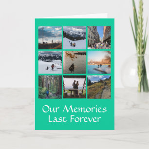 Nine Photo Collage Custom Greeting Card