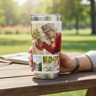 Nine Photo Collage Personalized Name Gift Insulated Tumbler