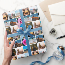 Nine Photo Picture Collage Customizable Gift Wrapping Paper