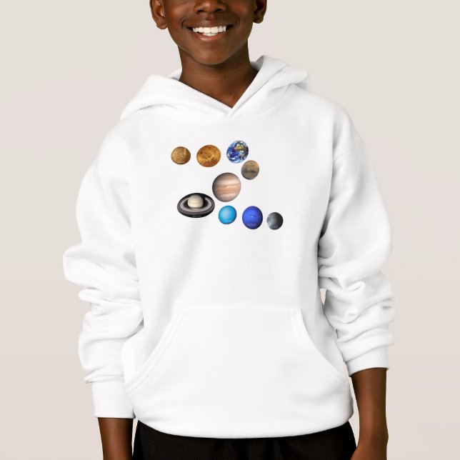 Nine planets in the solar system. Mercury,Venus, Hoodie (Front)