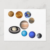 Nine Planets in the Solar System Postcard | Zazzle