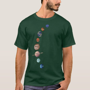 Nine Planets Science Outer Space Science Fan Premi T-Shirt