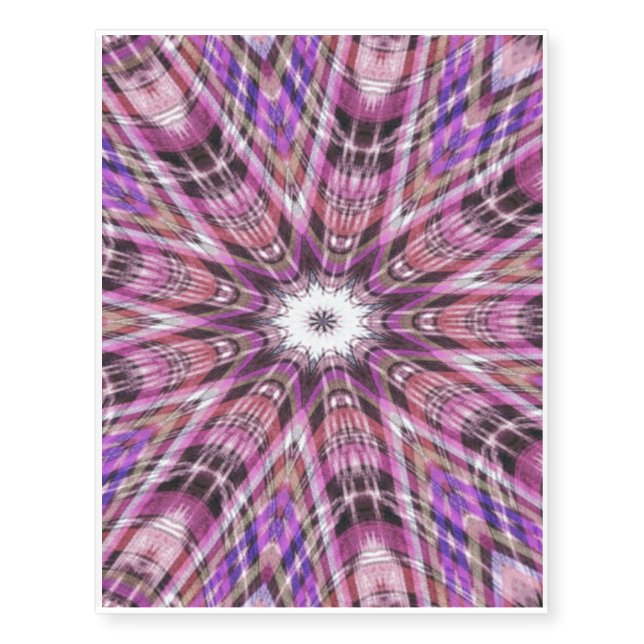 Nine-pointed kaleidiscopic art. temporary tattoos (Front)