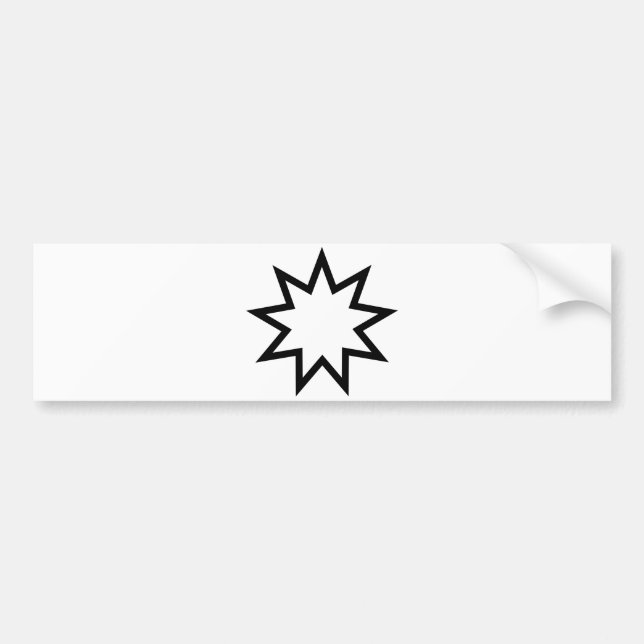 Nine-Pointed Star (Symbol of the Bahai Faith) Bumper Sticker (Front)