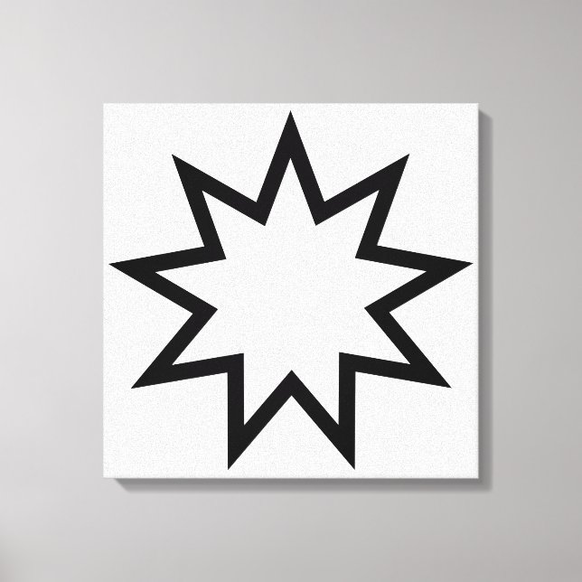Nine-Pointed Star (Symbol of the Bahai Faith) Canvas Print (Front)