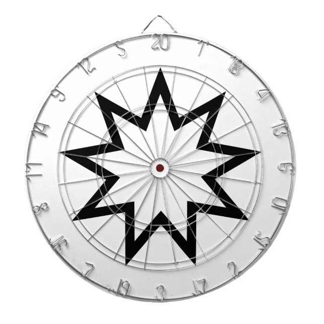 Nine-Pointed Star (Symbol of the Bahai Faith) Dart Board (Front)