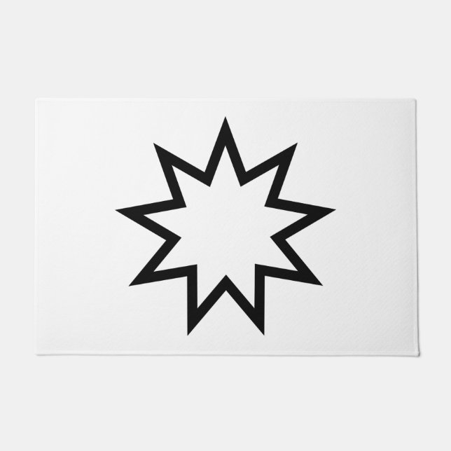 Nine-Pointed Star (Symbol of the Bahai Faith) Doormat (Front)