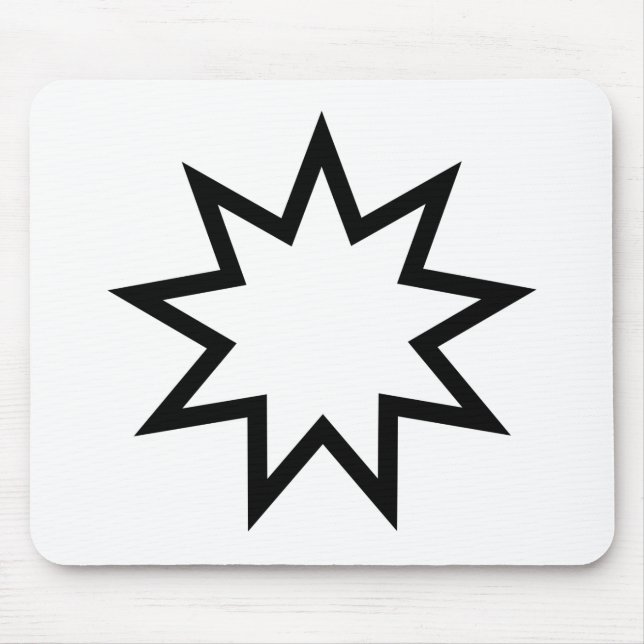 Nine-Pointed Star (Symbol of the Bahai Faith) Mouse Pad (Front)