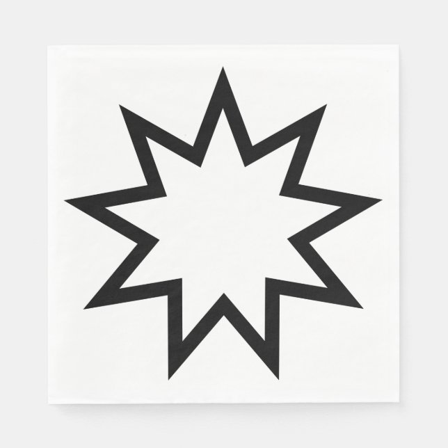 Nine-Pointed Star (Symbol of the Bahai Faith) Napkins (Front)