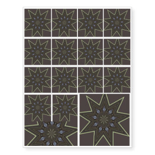 Nine Pointed Star Temporary Tattoos