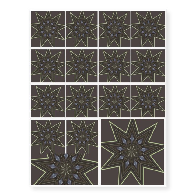 Nine Pointed Star Temporary Tattoos (Front)