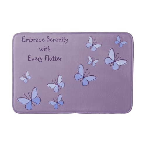 Nine Purple Blue Butterflies Violet Bath Mat