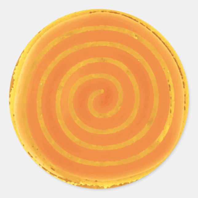 Nine Ray Yellow Spiral Sun Symbol Classic Round Sticker (Front)