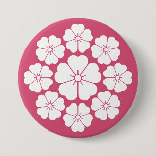Nine stars-style cherry blossoms button
