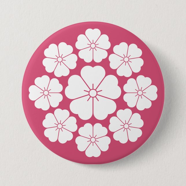 Nine stars-style cherry blossoms button (Front)