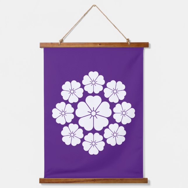 Nine stars-style cherry blossoms hanging tapestry (Front)
