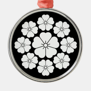 Nine stars-style cherry blossoms metal ornament