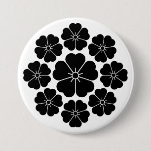 Nine stars-style cherry blossoms pinback button