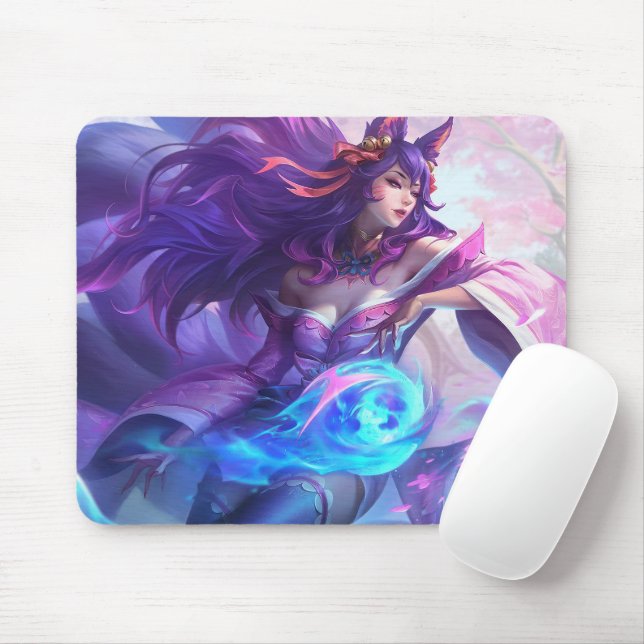 Nine Tail Fox Mousepad | Customizable Mousepad (With Mouse)