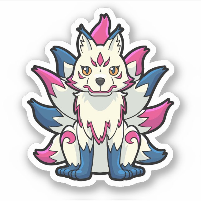 Nine-Tailed Fox- Kyuubi Kitsune Sticker (Front)