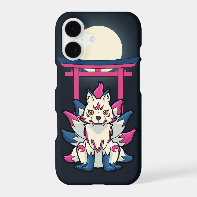Nine-Tailed Kitsune Fox- Fun Yokai Case-Mate iPhone Case (Back)
