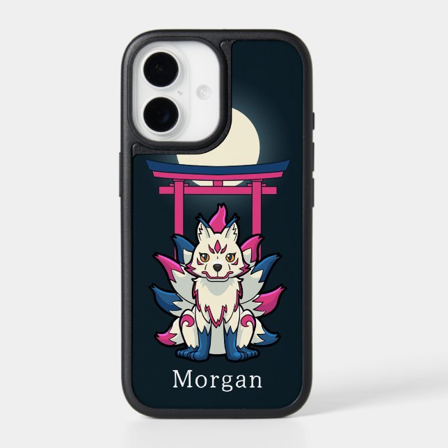 Nine-Tailed Kitsune Fox- Personalized Otterbox iPhone Case (Back)