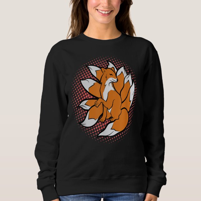 Nine Tailed Kitsune Japanese Fox Kami Inari for Gi Sweatshirt (Front)