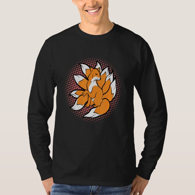 Nine Tailed Kitsune Japanese Fox Kami Inari For Gi T-Shirt (Front)