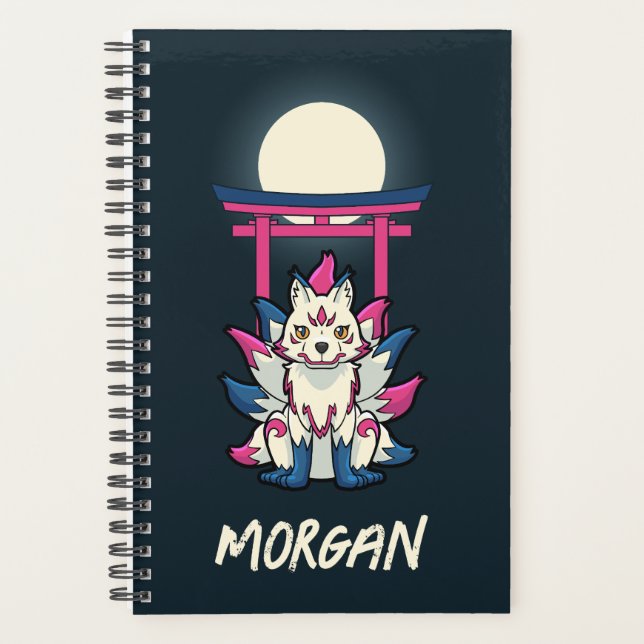 Nine-Tailed Kitsune- Japanese Fox Personalized Planner (Front)