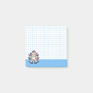 Nine-Tailed Kitsune- Japanese Fox Yokai Blue Grid Post-it Notes
