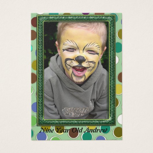 Nine Year Old Boys Photo Cards (Front)