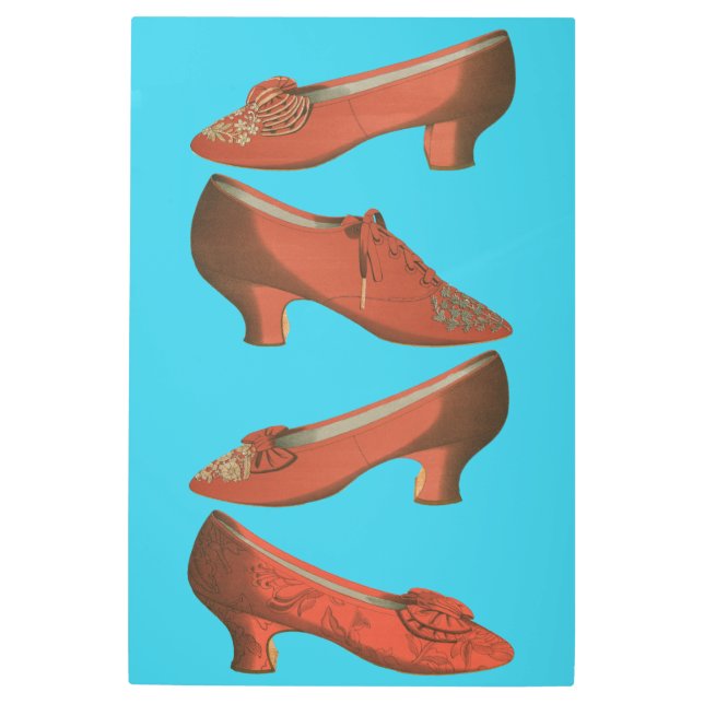 Nineteenth Century Vintage Shoes Metal Print (Front)