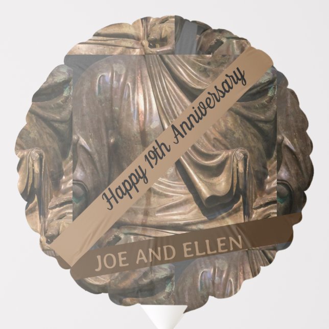 Nineteenth Wedding Anniversary bronze  Balloon (Front)
