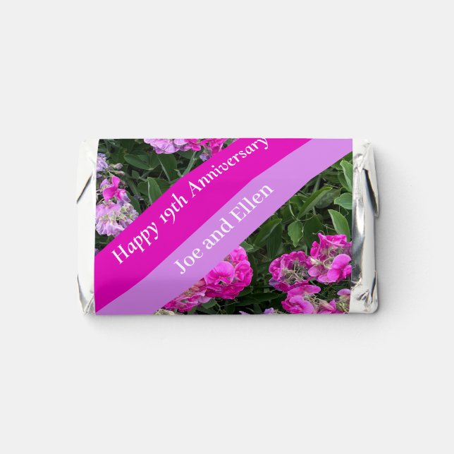 Nineteenth Wedding Anniversary Sweet Pea Hershey's Miniatures (Front)