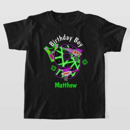 Nineth Birthday Boy Laser tag shirt 