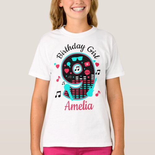 Nineth Birthday Girl Music 9th  T_Shirt