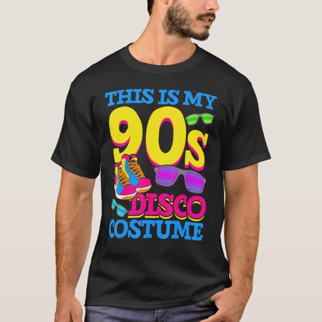 Nineties Disco Costume Party Music  Retro 90s T-Shirt (Front)