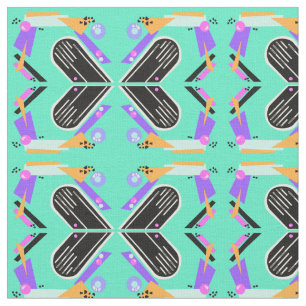 Nineties Neon Butterfly Pattern Fabric