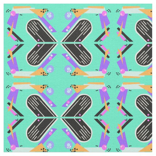 Nineties Neon Butterfly Pattern Fabric