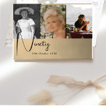 Ninetieth 90th Birthday Photo Collage Invitation Postcard<br><div class="desc">An elegant 4 photo 90th Birthday invitation.
Delete the word surprise if it is not needed.
The images are easily replace with your own personal images.
Change the information for your own custom birthday invitation.
The age can also be changed to any age not just ninety.</div>